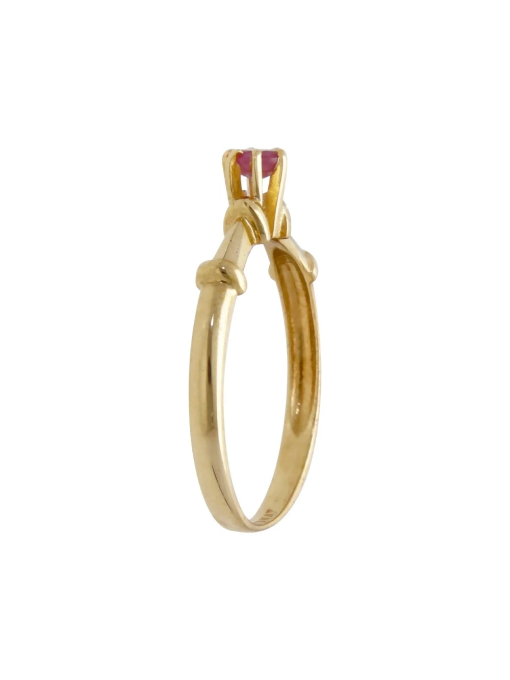 William May 14ct Yellow Gold Ruby Solitaire Dress Ring, view 2