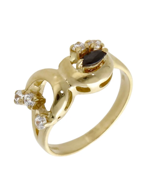 William May 14ct Yellow Gold Sapphire & Cubic Zirconia Dress Ring