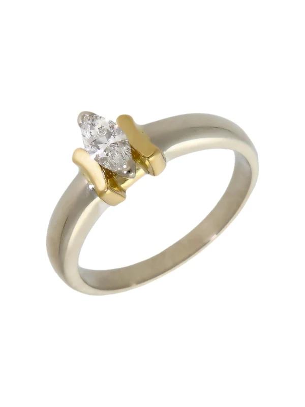 William May 18ct Gold 0.20ct Marquise Diamond Solitaire Ring
