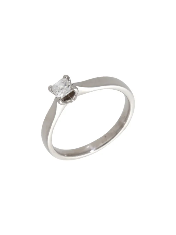 William May 18ct Gold 0.23ct Princess Cut Diamond Solitaire Ring