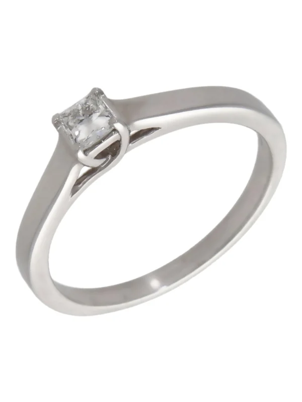 William May 18ct Gold 0.25ct Princess Cut Diamond Solitaire Ring
