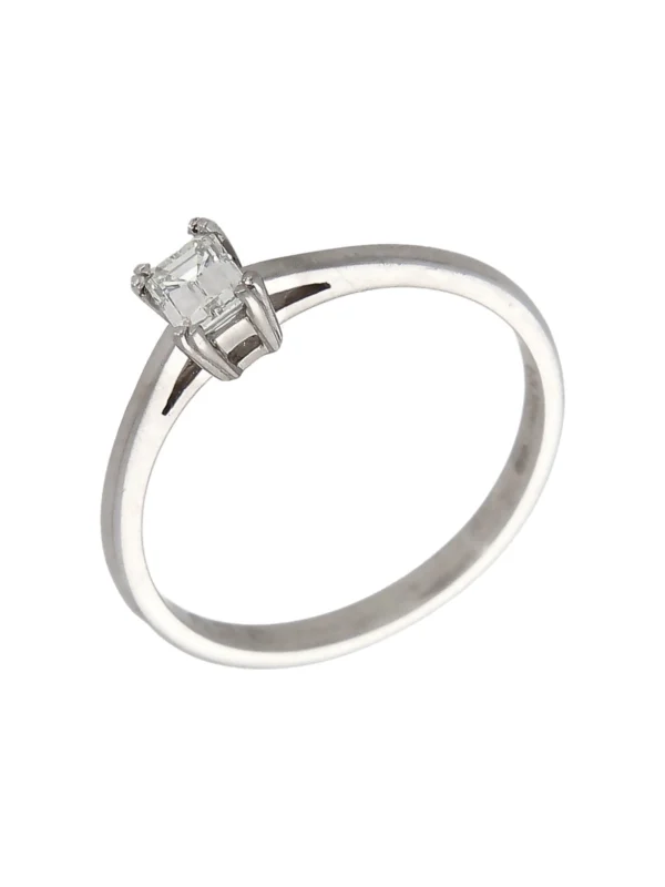 William May 18ct Gold 0.30ct Emerald Cut Diamond Solitaire Ring
