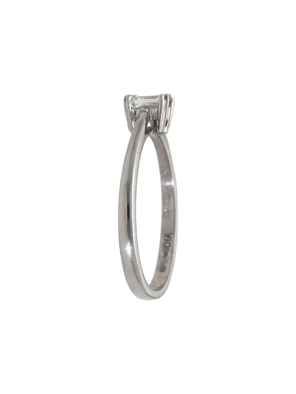 William May 18ct Gold 0.30ct Emerald Cut Diamond Solitaire Ring, view 3