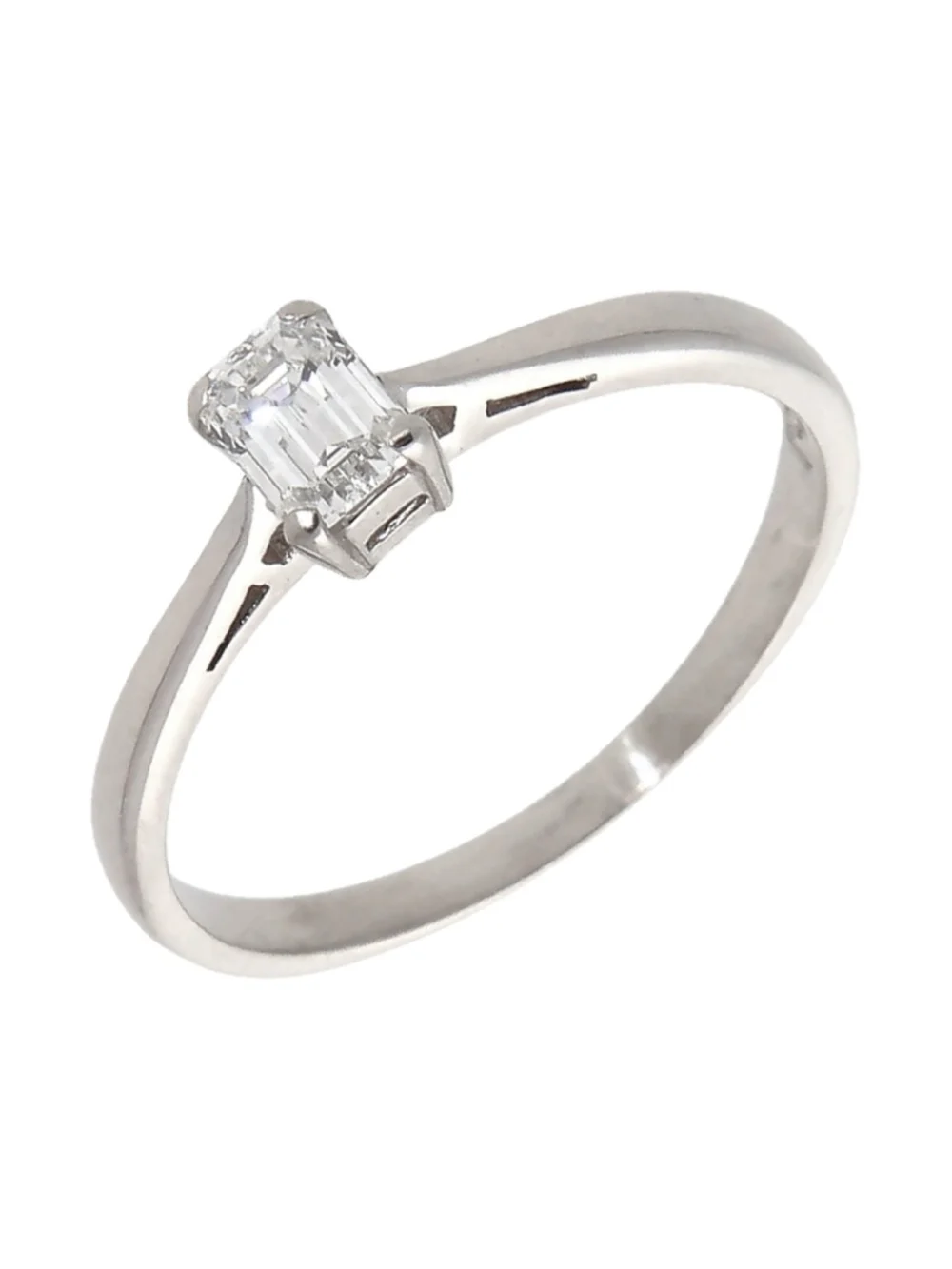 William May 18ct Gold 0.33ct Baguette Cut Diamond Solitaire Ring