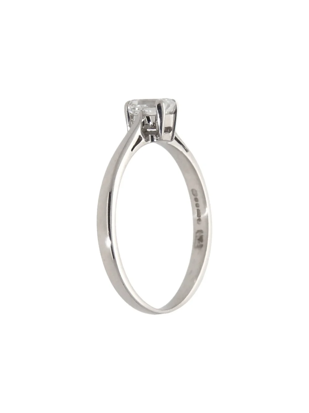 William May 18ct Gold 0.33ct Baguette Cut Diamond Solitaire Ring, view 2