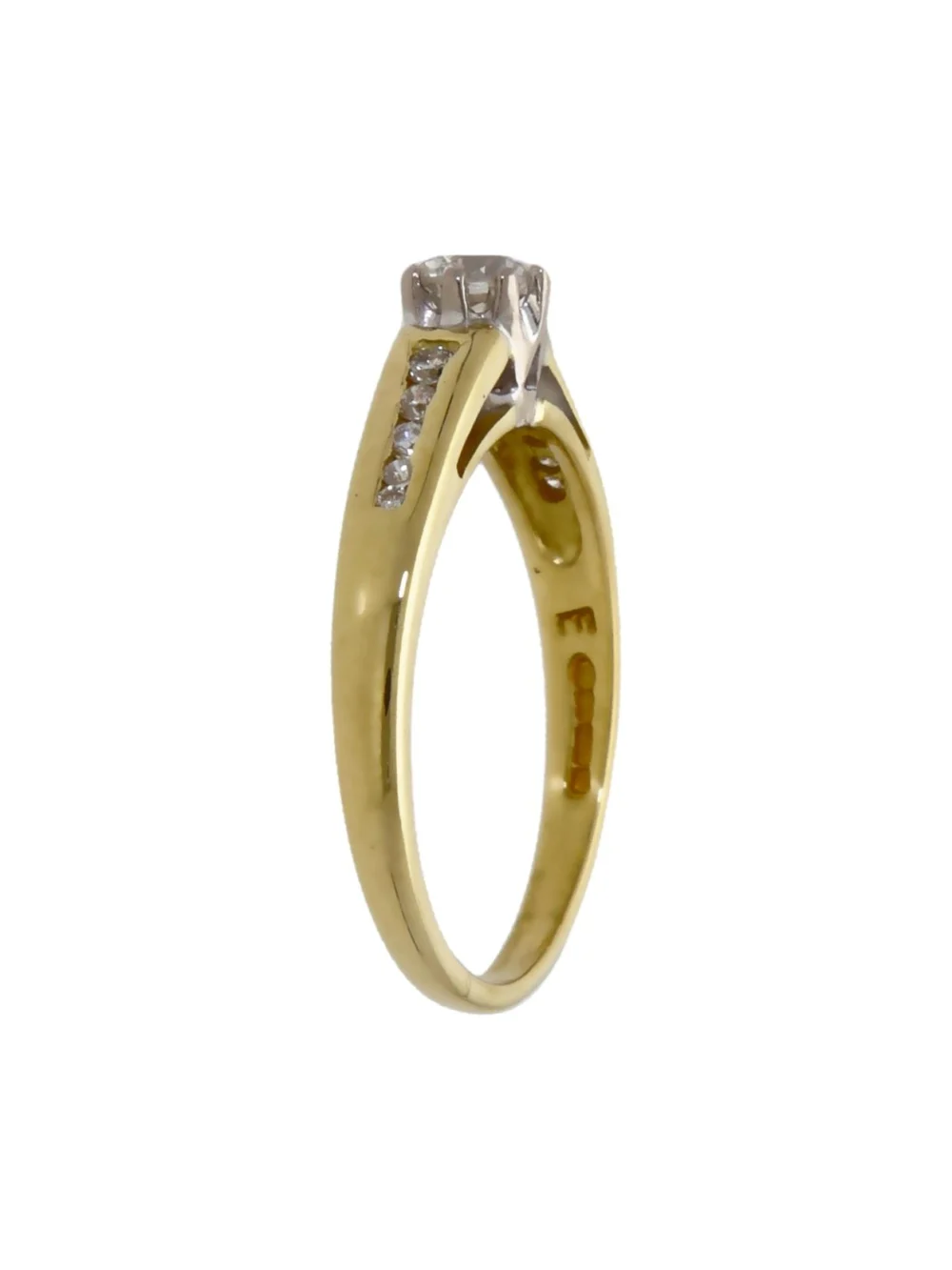 William May 18ct Gold 0.33ct Diamond Solitaire & Shoulders Ring, view 2