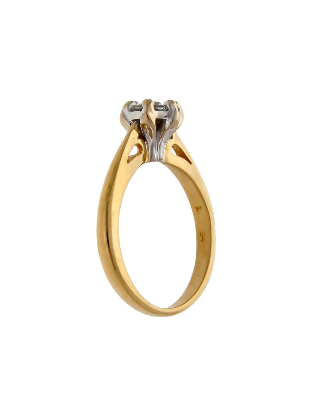 William May 18ct Gold 0.34ct Marquise Cut Diamond Cluster Ring, view 2