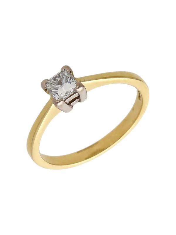 William May 18ct Gold 0.40ct Princess Cut Diamond Solitaire Ring
