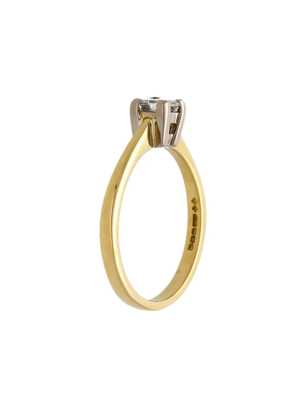 William May 18ct Gold 0.40ct Princess Cut Diamond Solitaire Ring, view 2