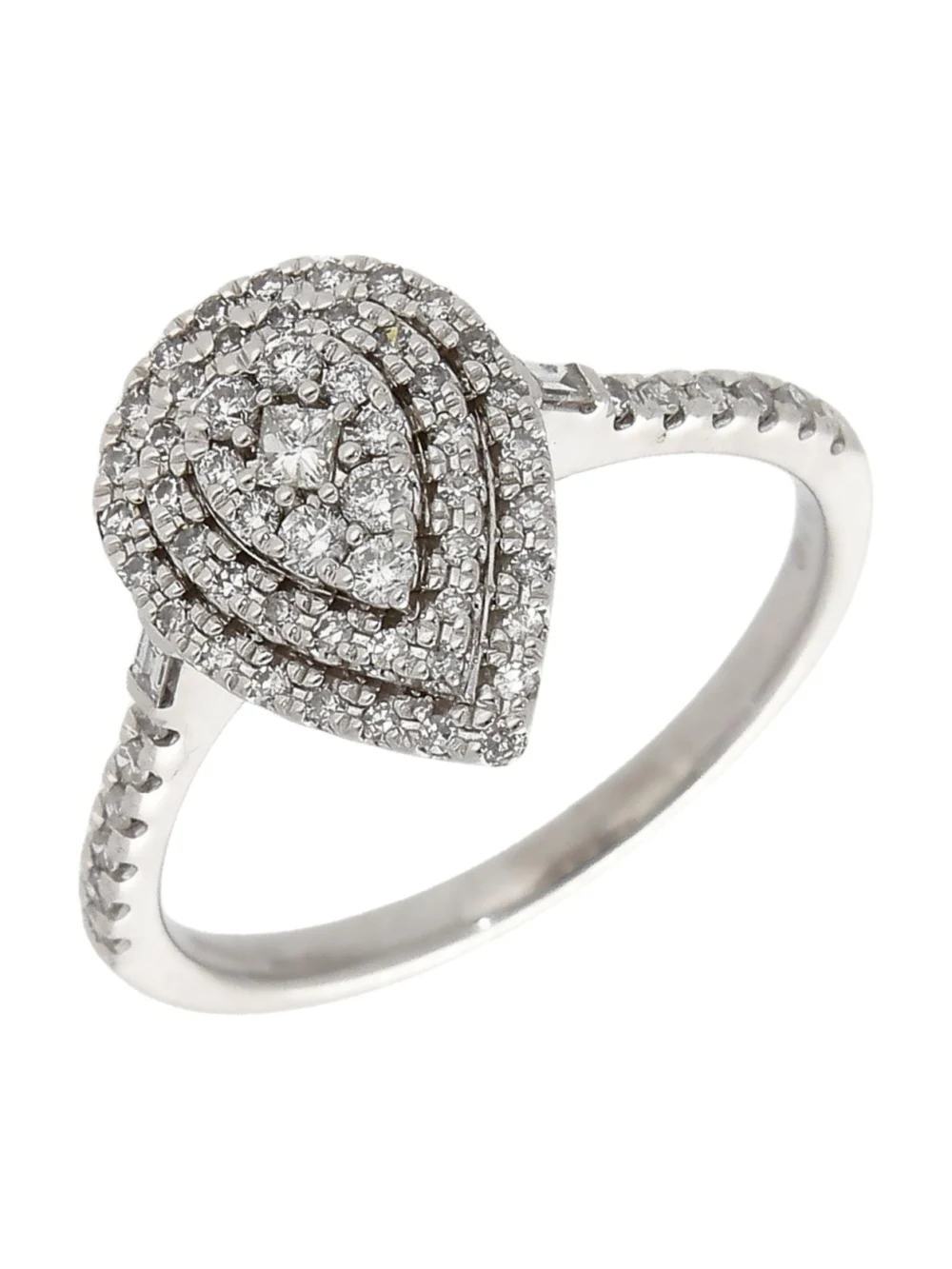 William May 18ct Gold 0.50ct Diamond Pear Cluster Bridal Ring Set, view 2