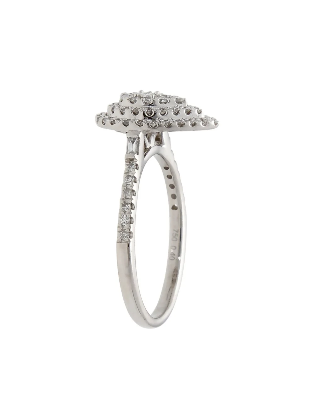 William May 18ct Gold 0.50ct Diamond Pear Cluster Bridal Ring Set, view 3