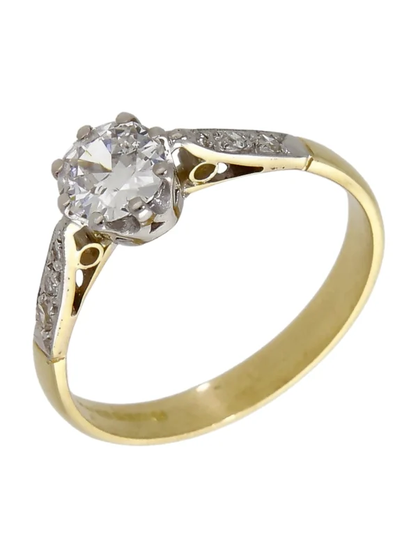 William May 18ct Gold 0.50ct Diamond Solitaire & Shoulders Ring