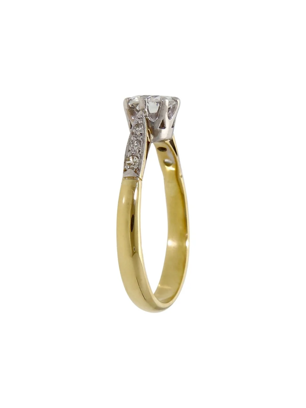 William May 18ct Gold 0.50ct Diamond Solitaire & Shoulders Ring, view 2