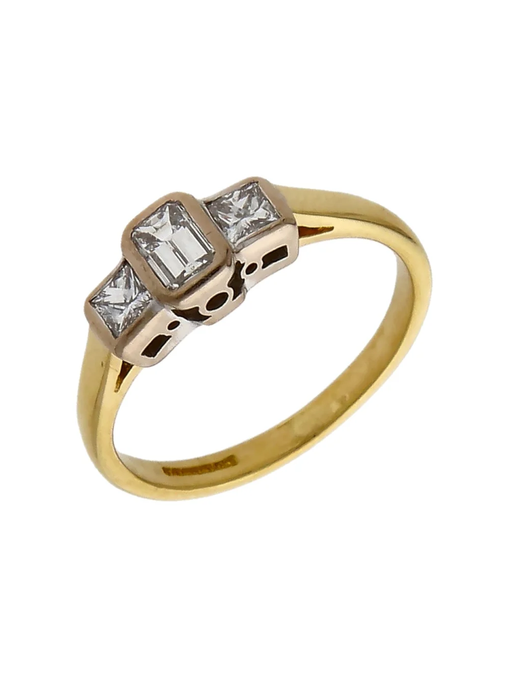 William May 18ct Gold 0.50ct Mixed Cut Diamond Trilogy Ring