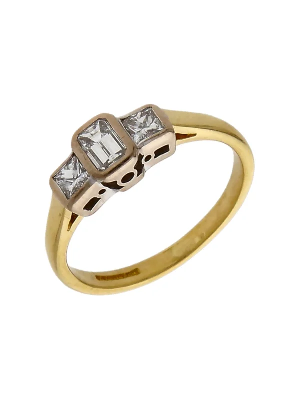 William May 18ct Gold 0.50ct Mixed Cut Diamond Trilogy Ring