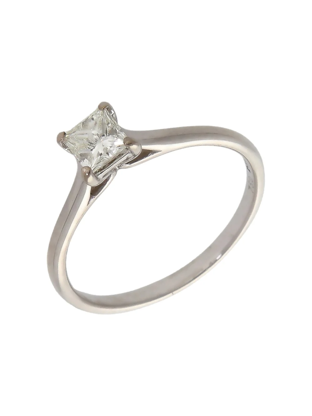 William May 18ct Gold 0.50ct Princess Cut Diamond Solitaire Ring