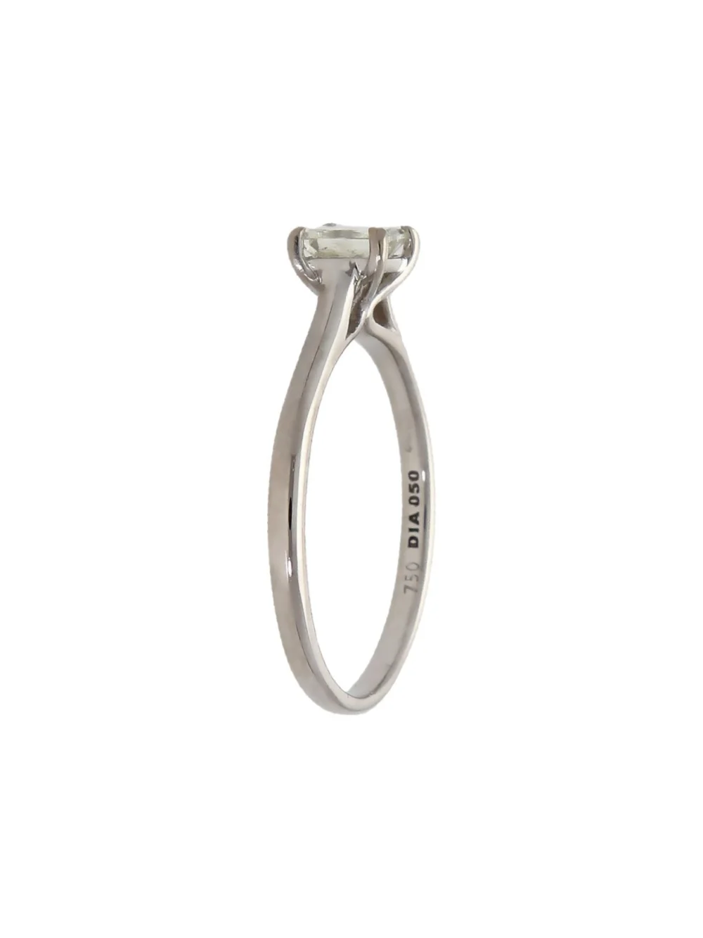 William May 18ct Gold 0.50ct Princess Cut Diamond Solitaire Ring, view 2