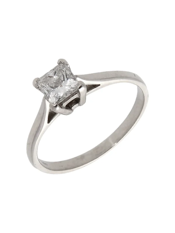 William May 18ct Gold 0.51ct Princess Cut Diamond Solitaire Ring