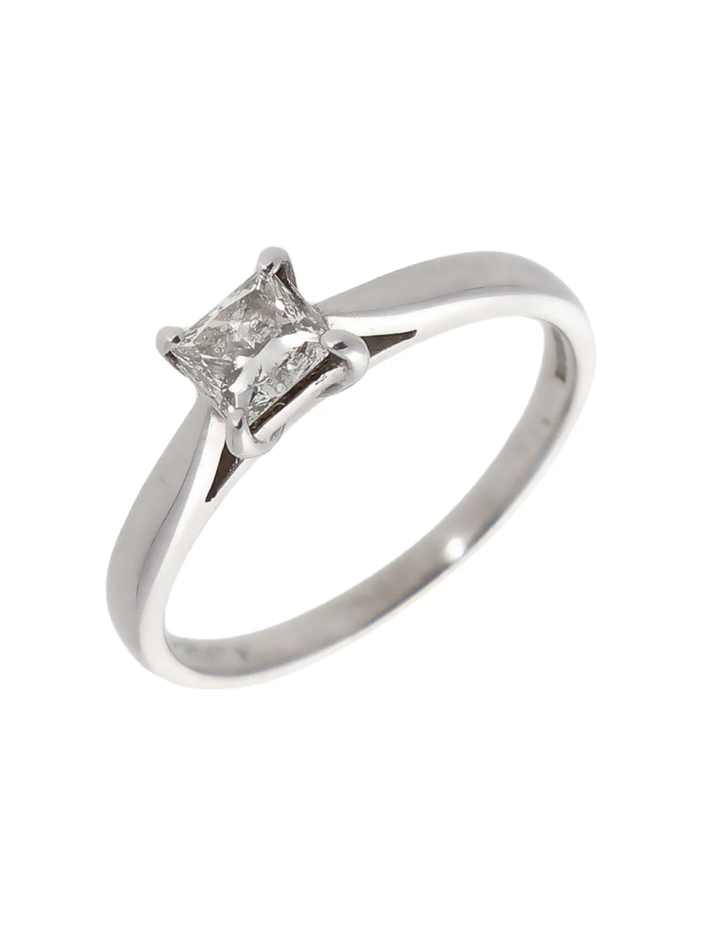William May 18ct Gold 0.52ct Princess Cut Diamond Solitaire Ring