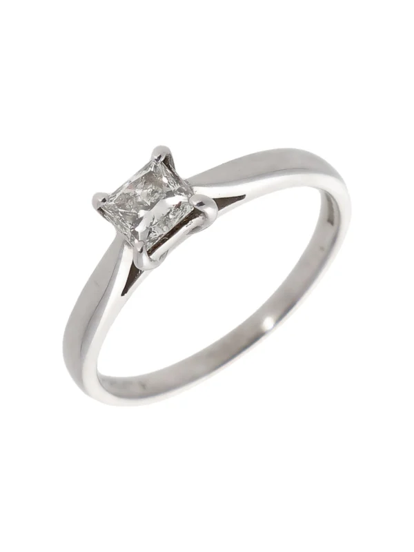 William May 18ct Gold 0.52ct Princess Cut Diamond Solitaire Ring