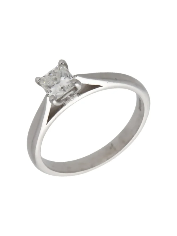 William May 18ct Gold 0.55ct Princess Cut Diamond Solitaire Ring