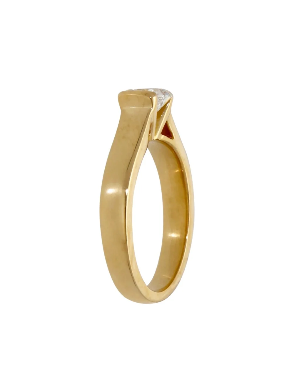 William May 18ct Gold 0.61ct Princess Cut Diamond Solitaire Ring, view 2
