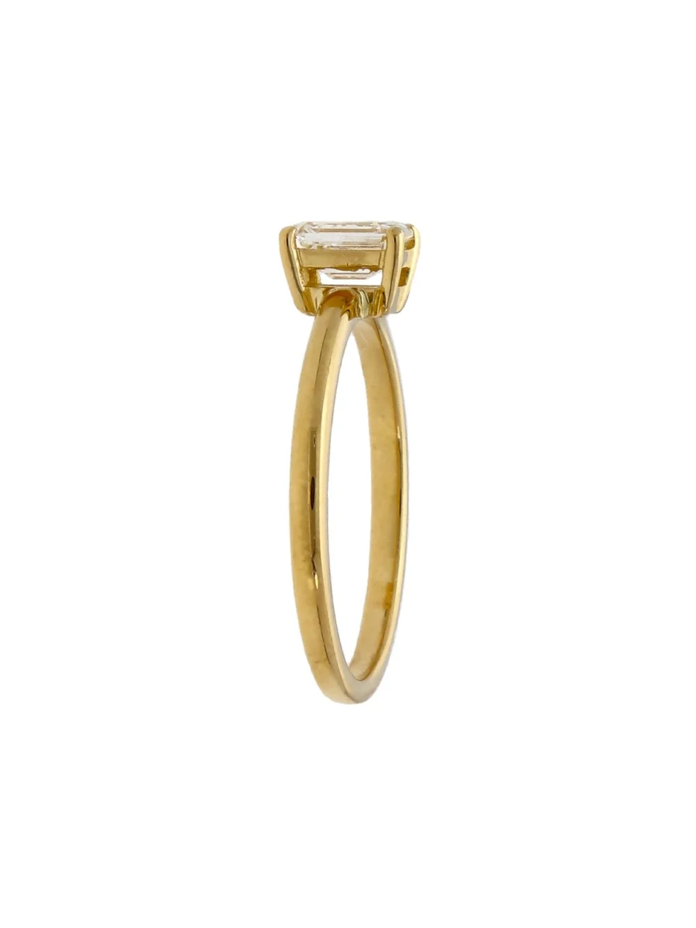 William May 18ct Gold 0.64ct Emerald Cut Diamond Solitaire Ring, view 2