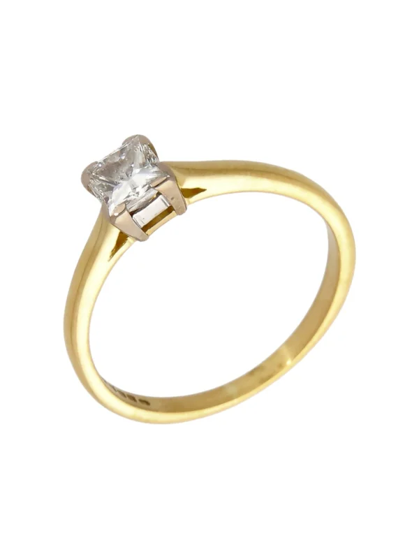 William May 18ct Gold 0.65ct Princess Cut Diamond Solitaire Ring
