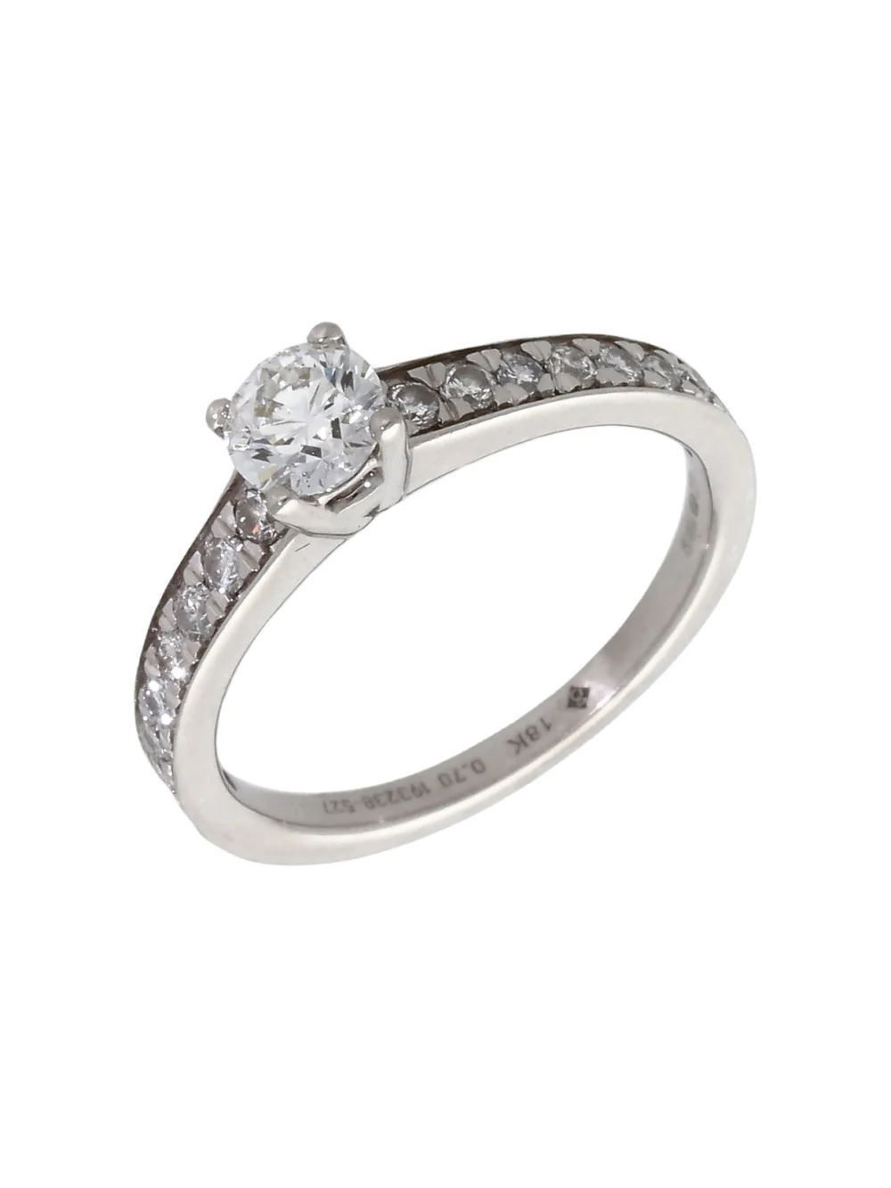 William May 18ct Gold 0.70ct Diamond Solitaire & Shoulders Ring