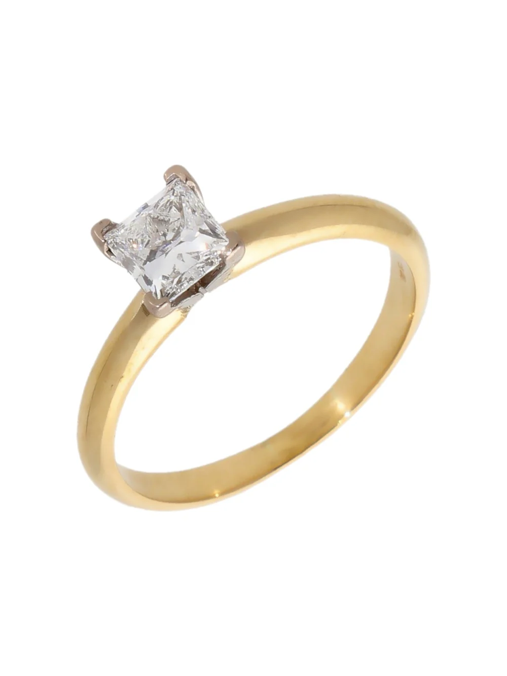 William May 18ct Gold 0.71ct Princess Cut Diamond Solitaire Ring