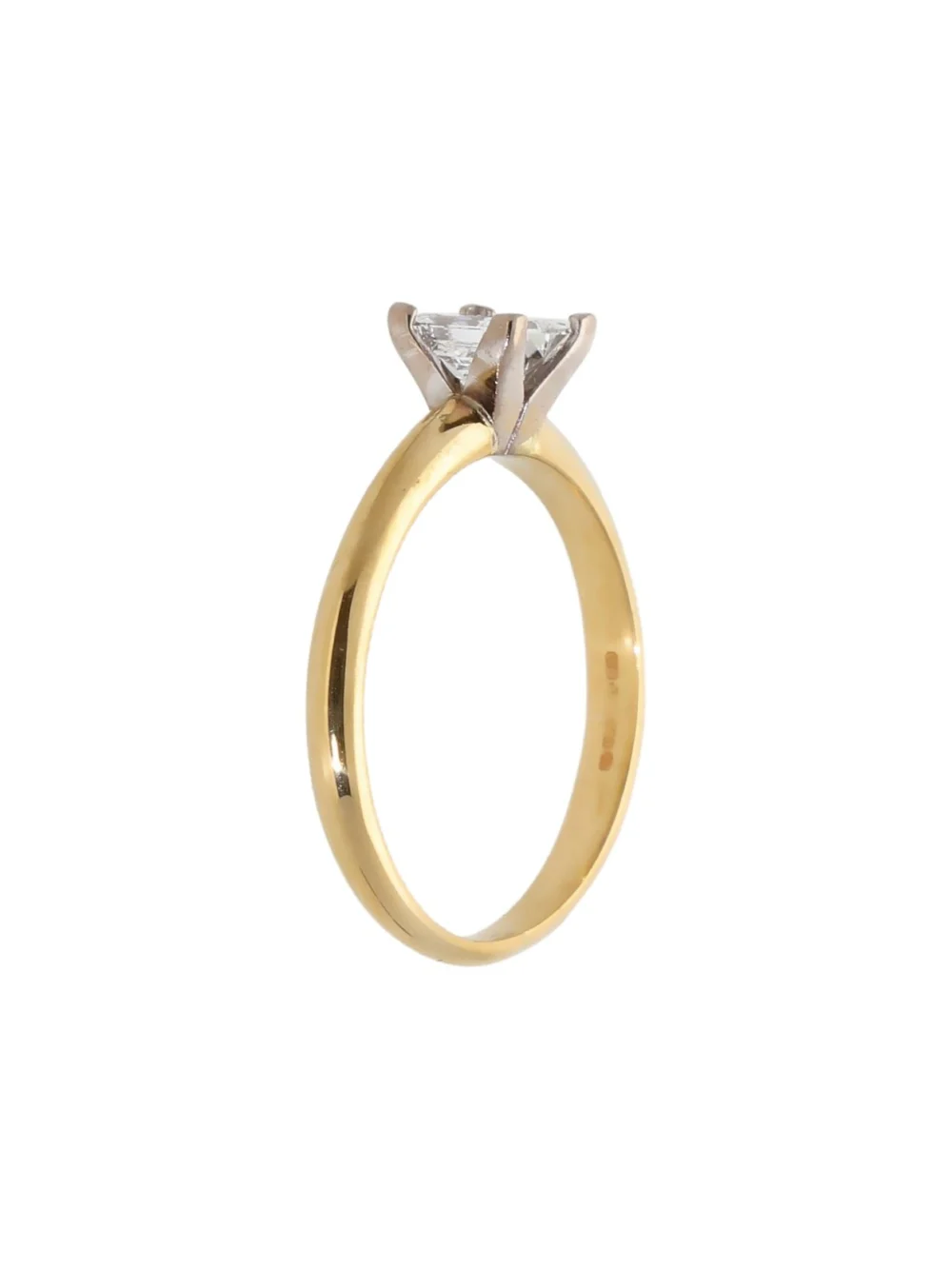 William May 18ct Gold 0.71ct Princess Cut Diamond Solitaire Ring, view 2