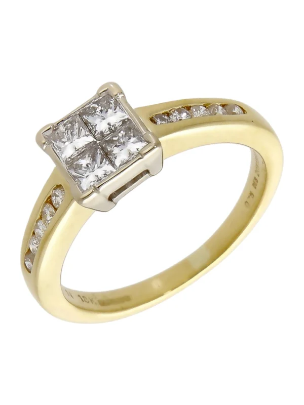 William May 18ct Gold 0.75ct Mixed Cut Diamond Cluster Ring