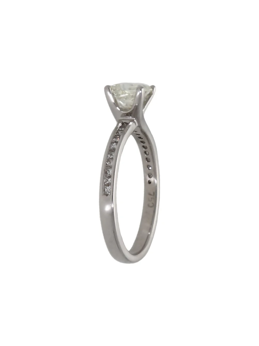 William May 18ct Gold 0.93ct Diamond Solitaire & Shoulders Ring, view 2