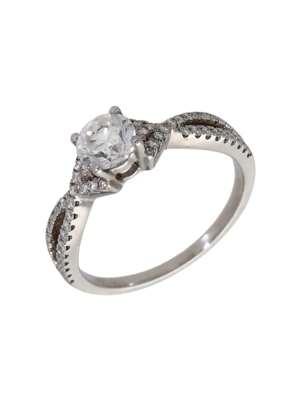 William May 18ct Gold 0.99ct Diamond Solitaire & Shoulders Ring