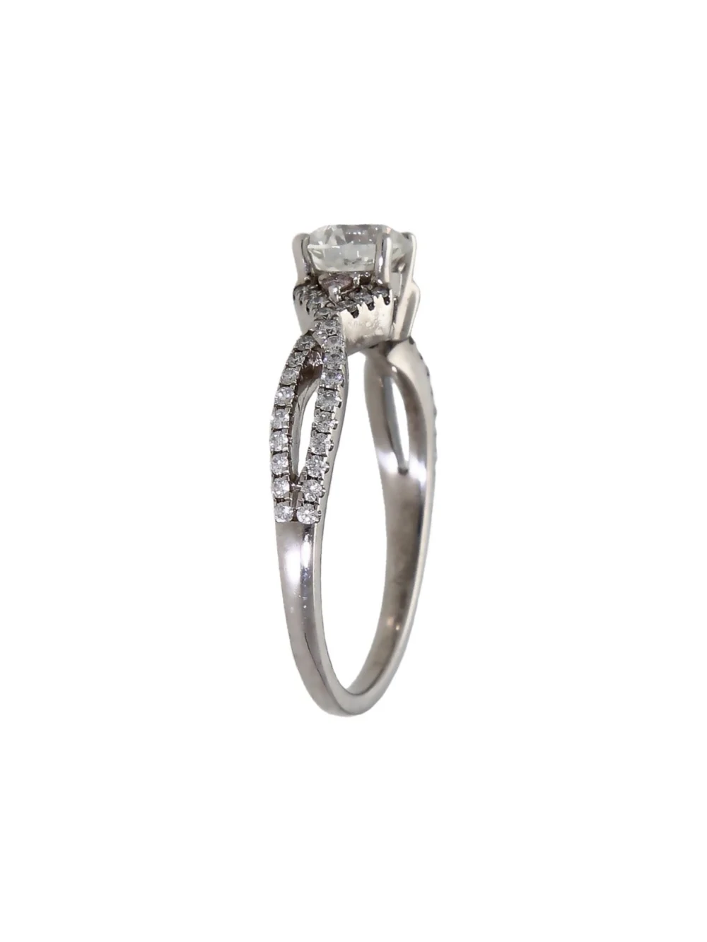 William May 18ct Gold 0.99ct Diamond Solitaire & Shoulders Ring, view 3