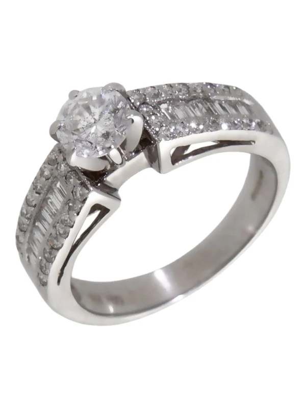 William May 18ct Gold 1.00ct Mixed Cut Diamond Solitaire Band Ring