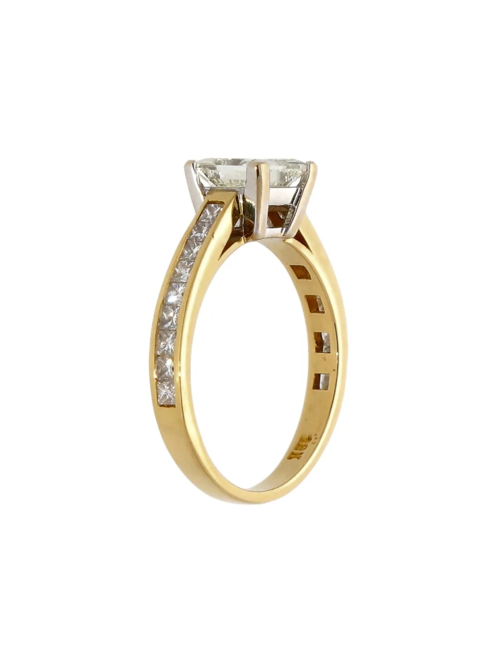 William May 18ct Gold 1.01ct Princess Cut Diamond Solitaire Ring, view 2