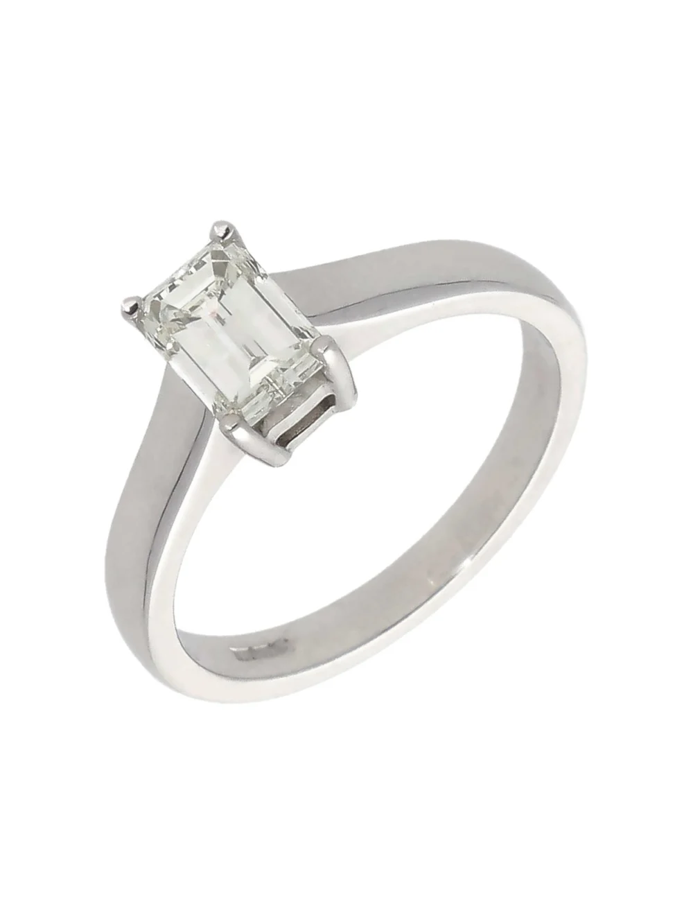 William May 18ct Gold 1.02ct Emerald Cut Diamond Solitaire Ring