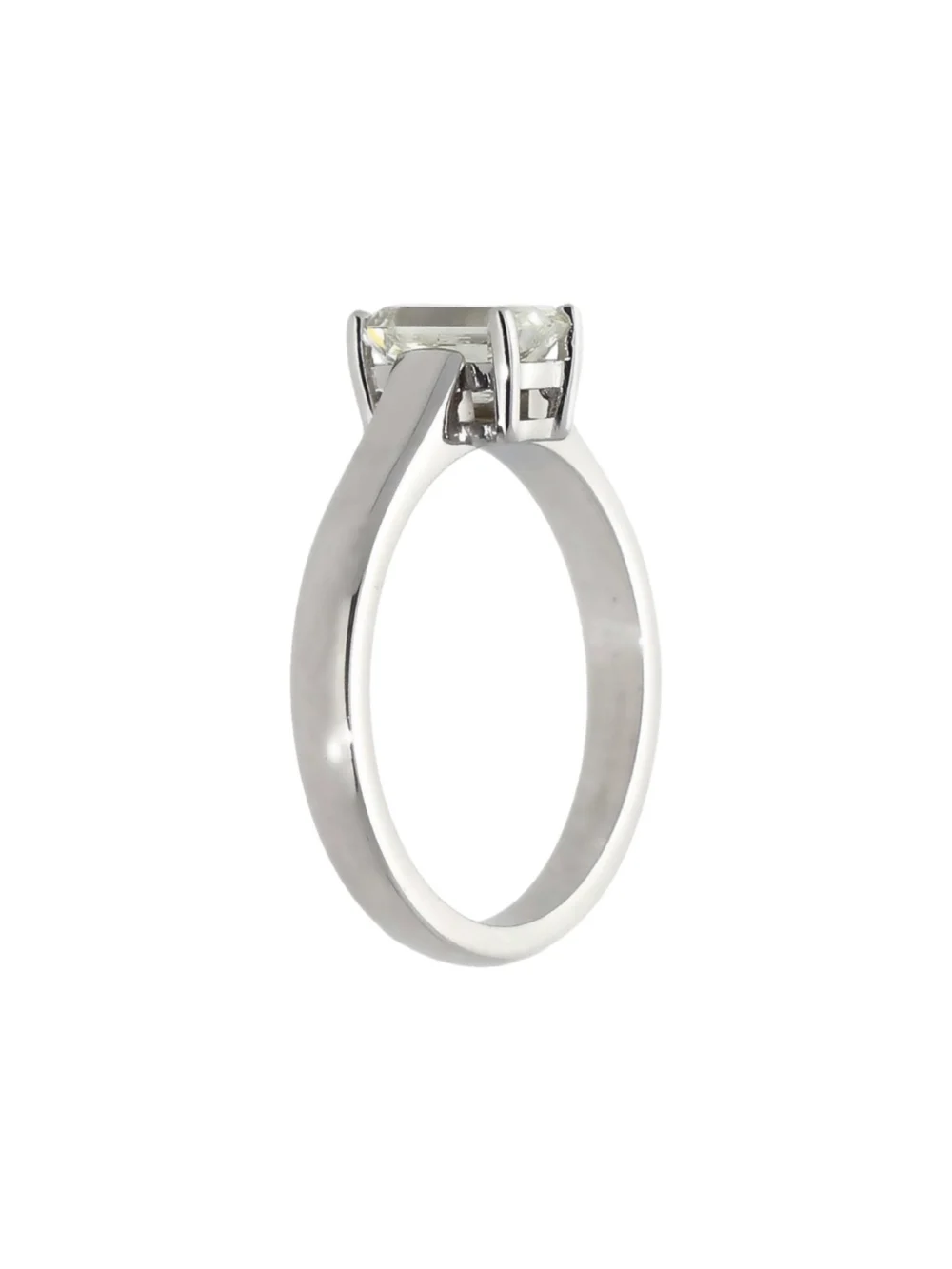 William May 18ct Gold 1.02ct Emerald Cut Diamond Solitaire Ring, view 2