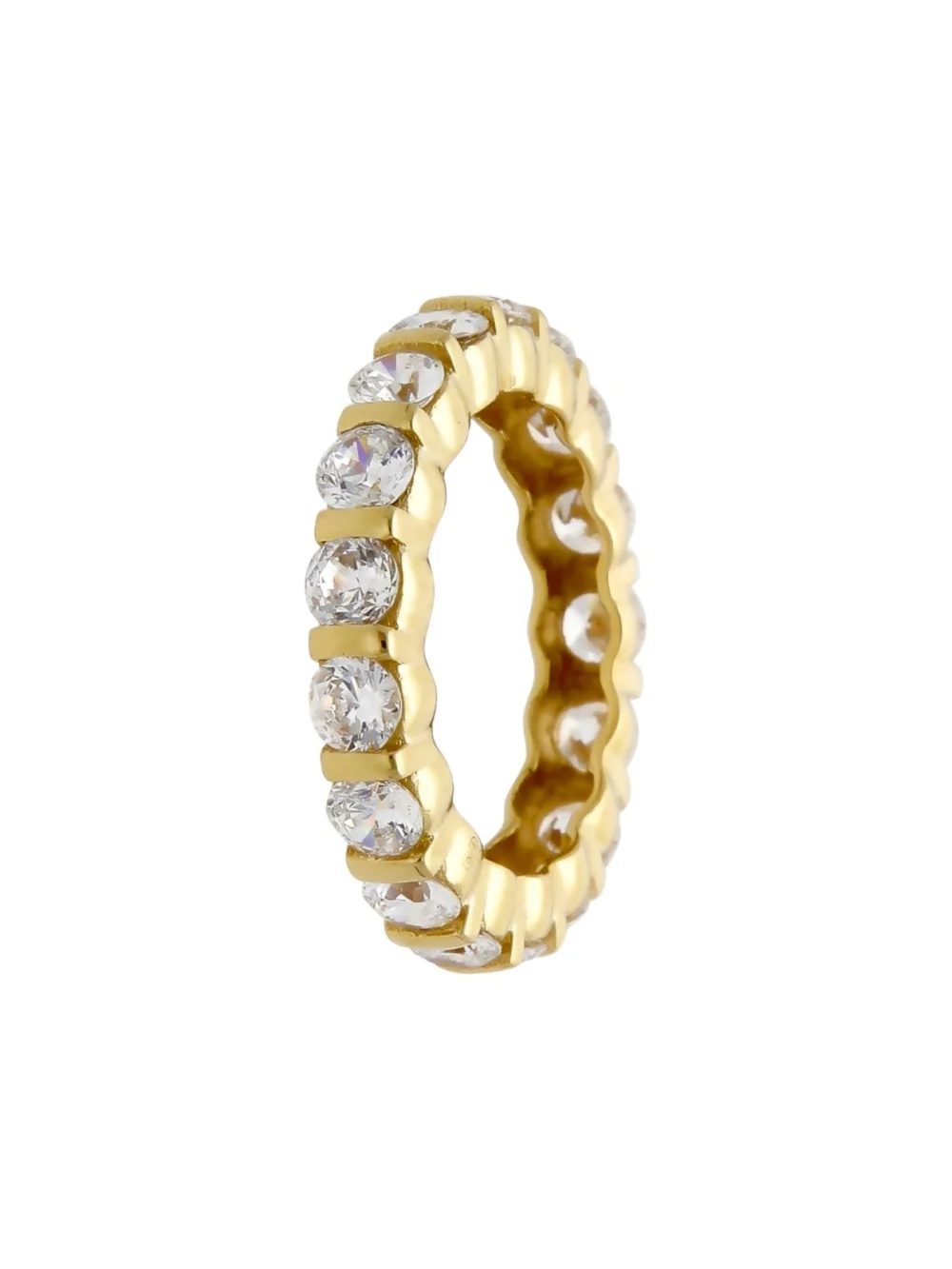 William May 18ct Gold Cubic Zirconia Full Eternity Band Ring, view 2