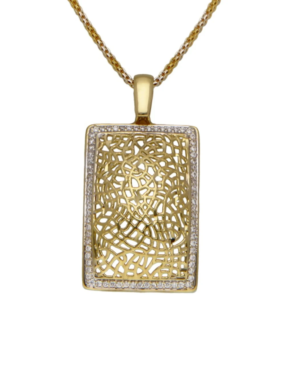 William May 18ct Gold Cubic Zirconia Pendant & Chain Necklace, view 4