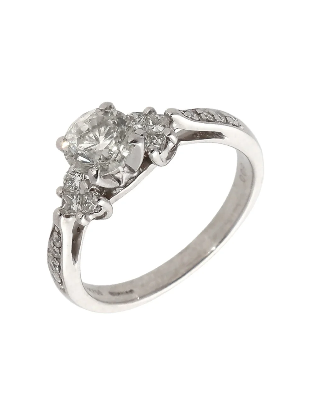 William May 18ct Gold Heart Shoulders Diamond Solitaire Ring