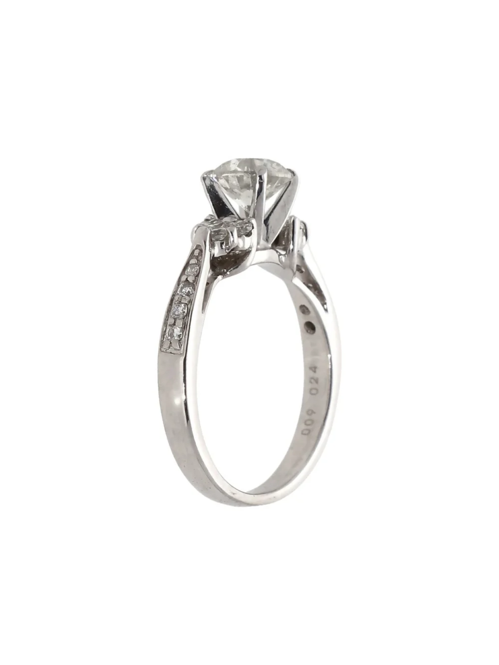 William May 18ct Gold Heart Shoulders Diamond Solitaire Ring, view 2