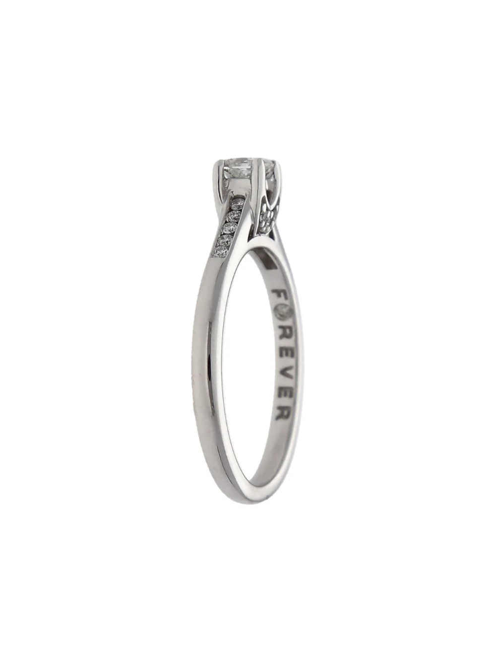 William May 18ct Gold Princess Cut Diamond Forever Ring, view 2