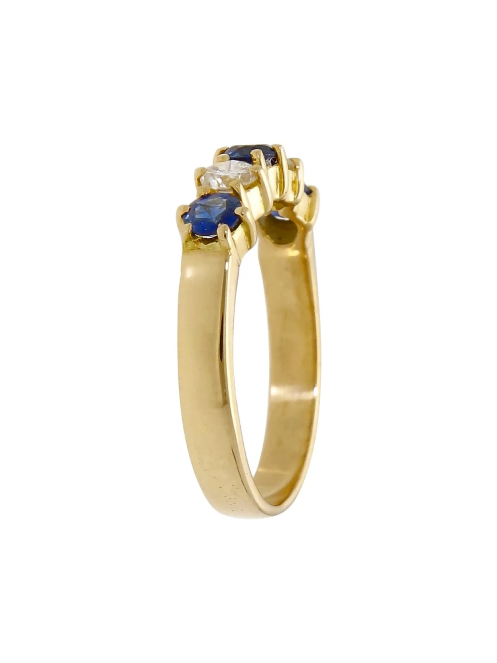 William May 18ct Gold Sapphire & Diamond 5 Stone Eternity Ring, view 2
