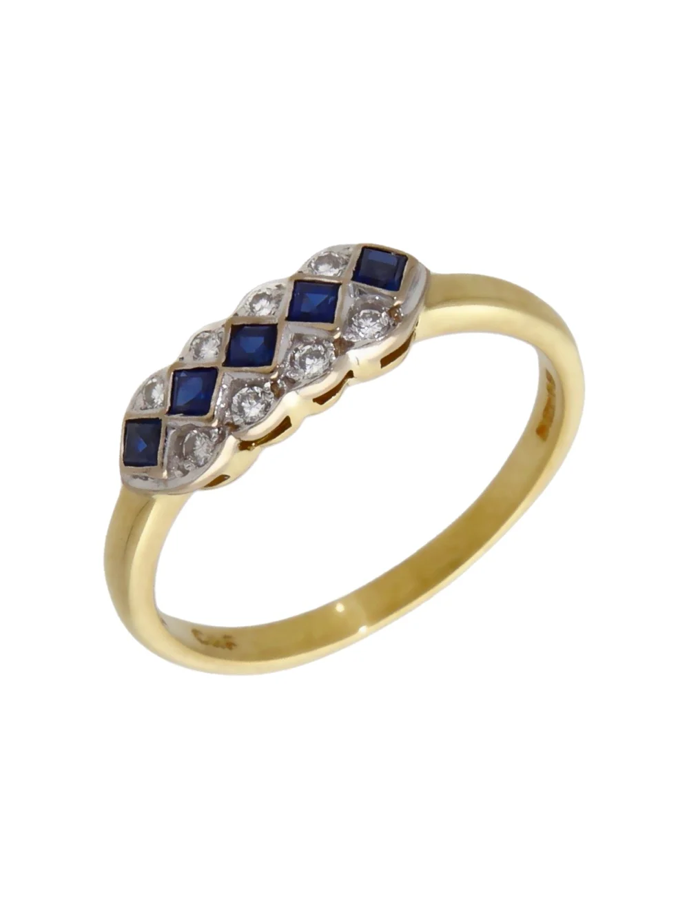 William May 18ct Gold Sapphire & Diamond Multi Row Dress Ring