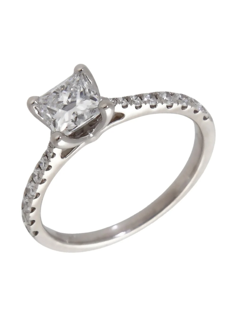 William May 18ct Princess Cut Lab Grown Diamond Solitaire Ring