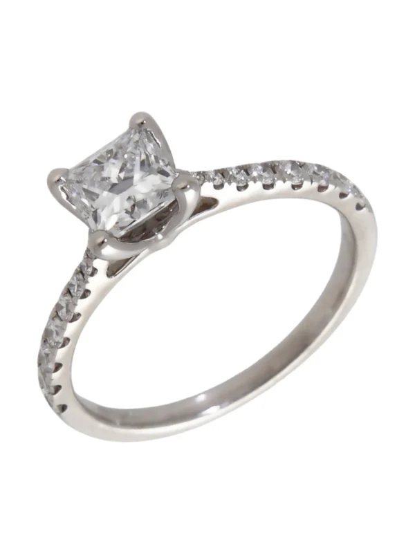 William May 18ct Princess Cut Lab Grown Diamond Solitaire Ring