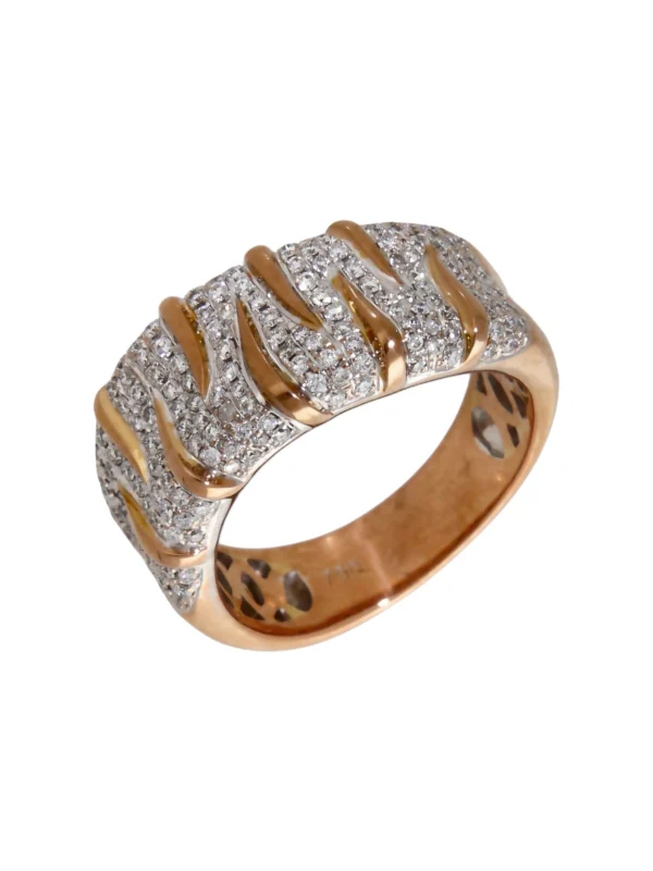 William May 18ct Rose & White Gold 0.50ct Diamond Wave Dress Ring