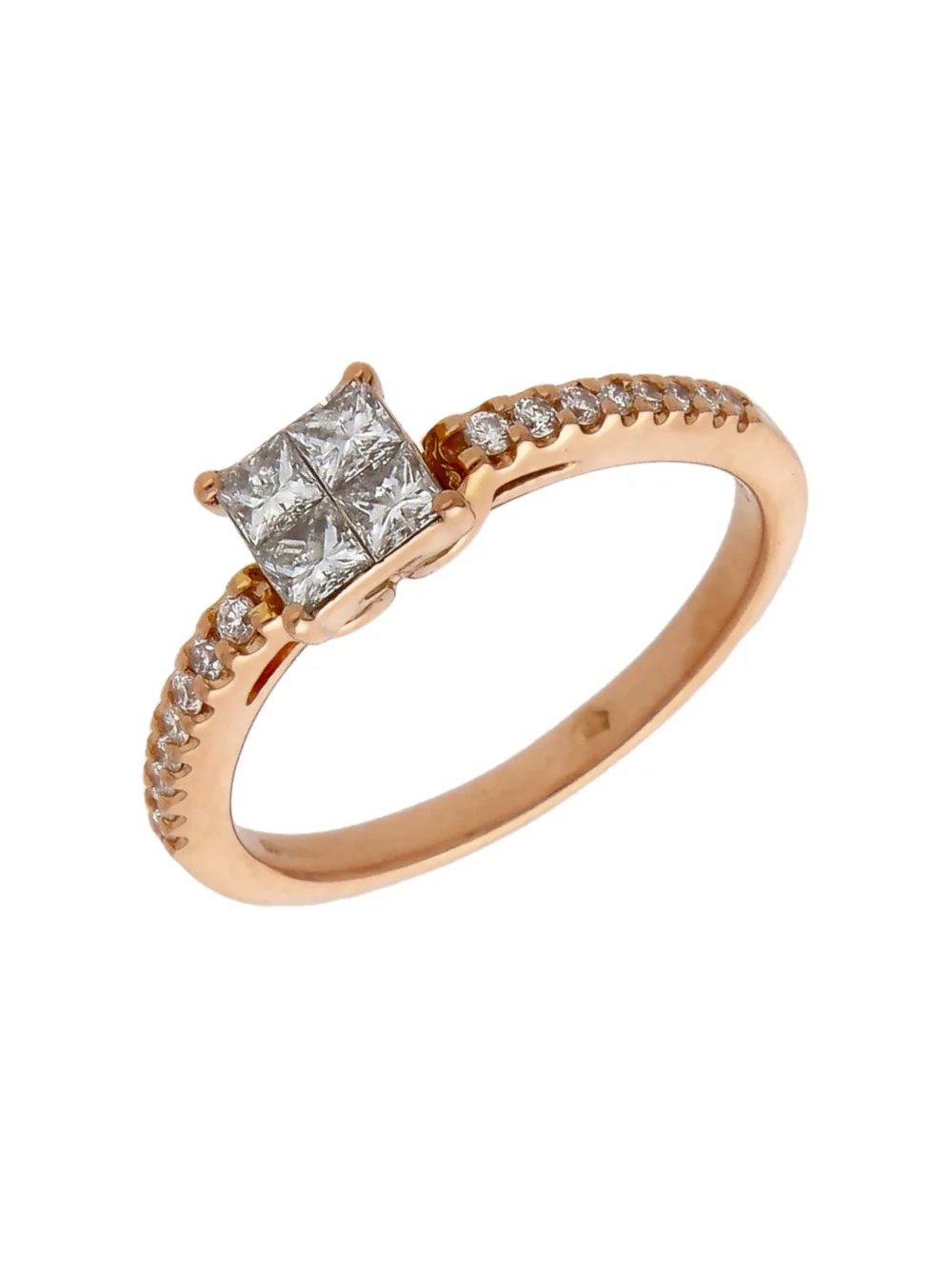 William May 18ct Rose Gold 0.64ct Diamond Cluster Ring